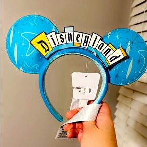 NWT Disneyland Minnie Mouse Ear Headband Retro Style Marquee